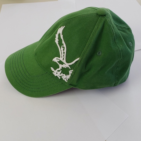 American Eagle Outfitters AE White Embroidered Eagle Green Ball Cap Hat AE - Picture 7 of 16